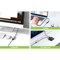 Techly IDATA USB-ETGIGA-AA replicatore di porte e docking station per laptop Cablato USB 3.2 Gen 1 (3.1 Gen 1) Type-A Nero, Arge