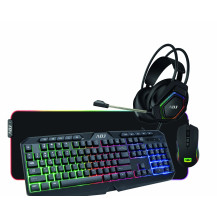 TASTIERA/MOUSE/CUFFIA/PAD KIT HULK GAMING MULTIMEDIA 4IN1 WIRED ADJ