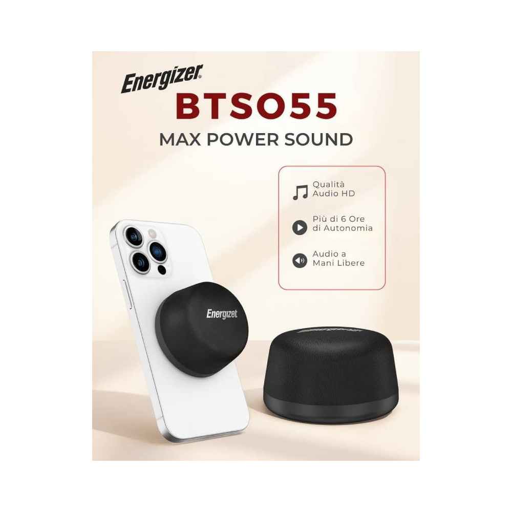 SPEAKER BT + 500MAH ENERGIZER PORTABLE  WIRELESS CHARGER