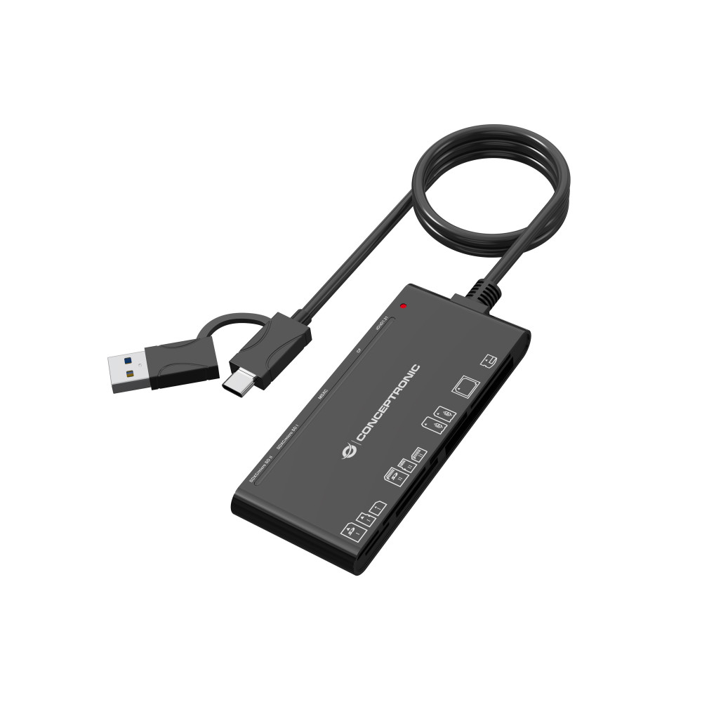 LETTORE SCHEDE USB 3.0 7IN1 BK 2*SD,2*MICRO SD/T-FLASH,MS,CF,XD