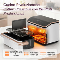Cosori FRIGGITRICE AD ARIA Dual Blaze Twinfry™ Chef Edition, 10 Litri, 7 in 1, Doppia Resistenza, Doppio Cestello 5L&5L e Separa