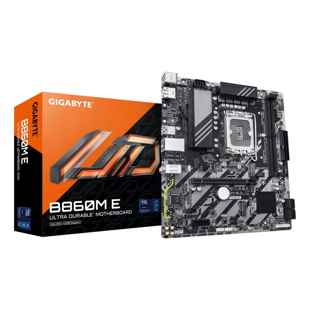 Gigabyte B860M E - Scheda madre - micro ATX - LGA1851 Socket - Chipset B860 - USB 3.2 Gen 1 - LAN Gigabit - Grafica integrata (r