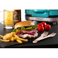 Ariete 205 Hamburger Maker Party Time, Macchina per fare hamburger, 1200 W, Doppie piastre antiaderenti, 2 scomparti, Facile da 