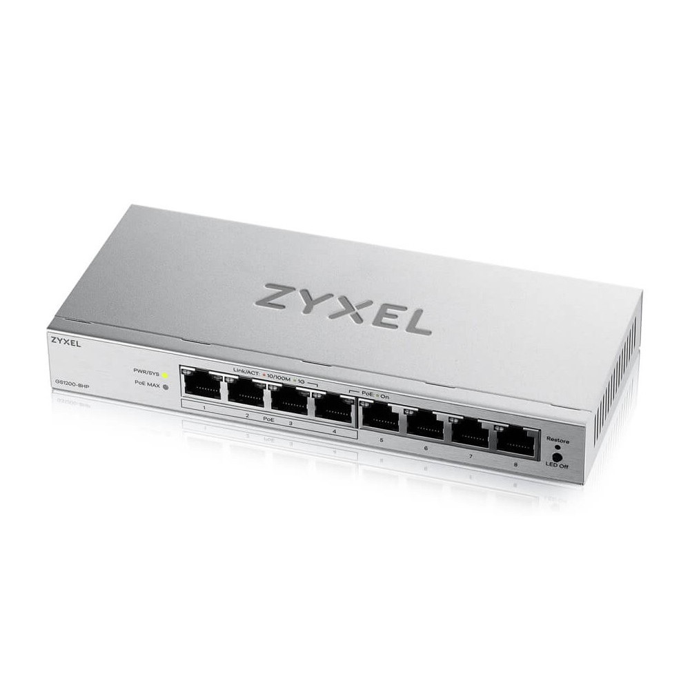 Zyxel GS1200-8HPV3 8P Gigabit PoE Switch, Interruttore