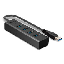 Lindy 43324 hub di interfaccia USB 3.2 Gen 1 (3.1 Gen 1) Type-A 5000 Mbit/s Nero