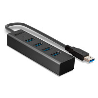 Lindy 43324 hub di interfaccia USB 3.2 Gen 1 (3.1 Gen 1) Type-A 5000 Mbit/s Nero