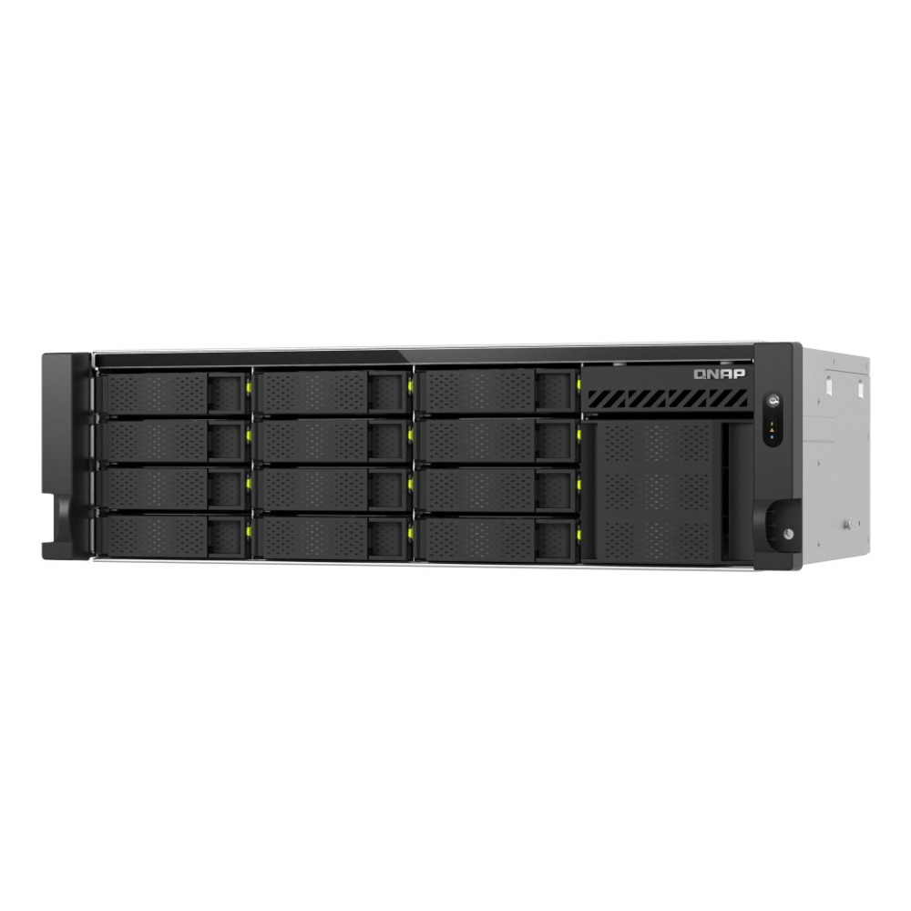 QNAP TS-H1655XEU-RP Server di archiviazione Armadio (3U) Intel Atom® C5125 8 GB DDR4 0 TB QuTS hero Nero, Grigio