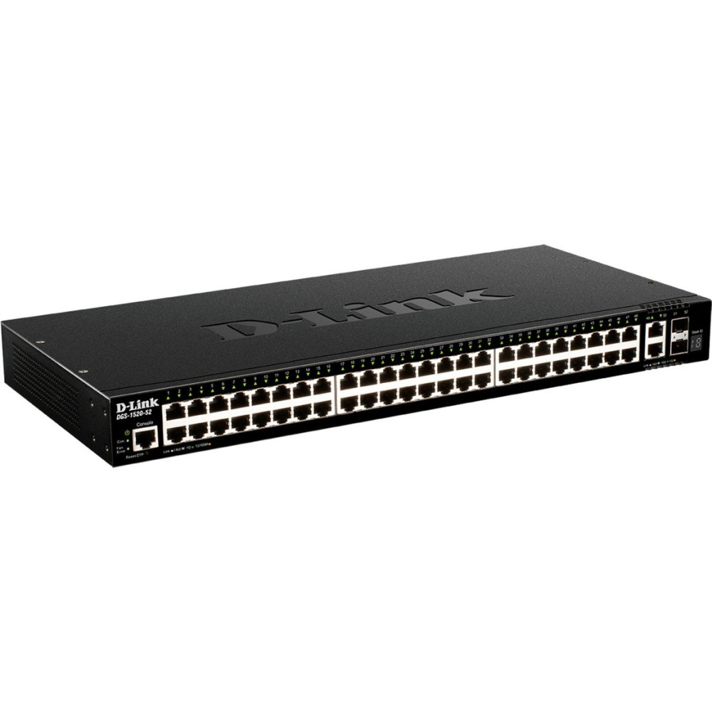 D-Link DGS-1520-52/E switch di rete Gestito L3 10G Ethernet (100/1000/10000) 1U Nero, Interruttore