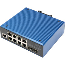 Digitus Switch Gigabit Ethernet PoE industriale gestito L2 8+2 porte, Interruttore