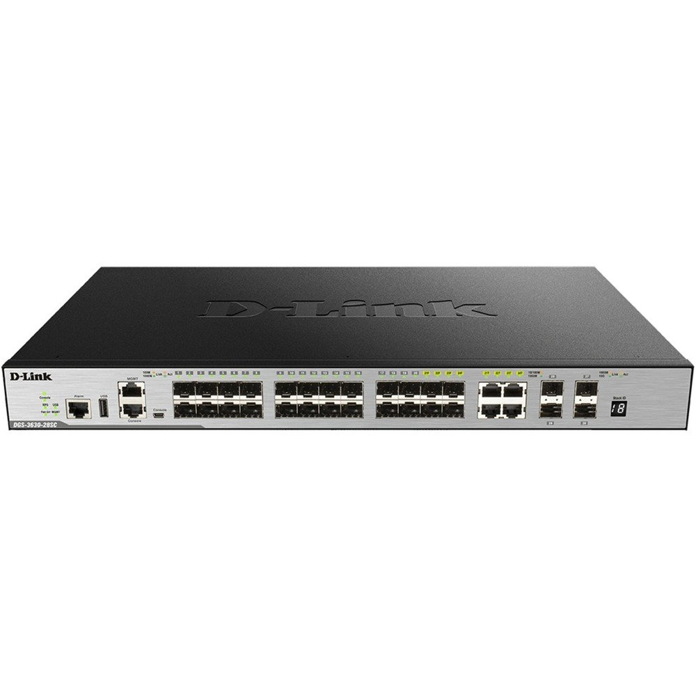 D-Link DGS-3630-28SC switch di rete Gestito L3 1U Nero, Interruttore