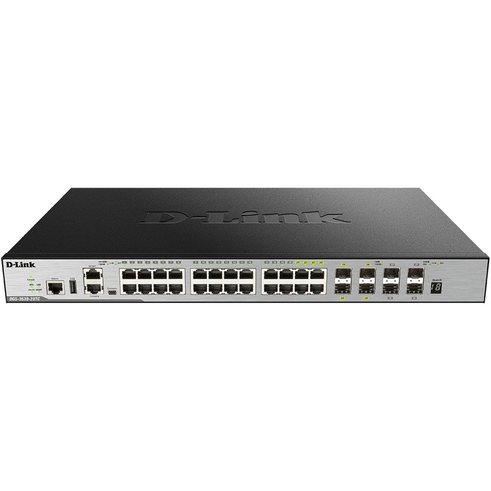 D-Link DGS-3630-28TC switch di rete Gestito L3 Gigabit Ethernet (10/100/1000) 1U Nero, Interruttore