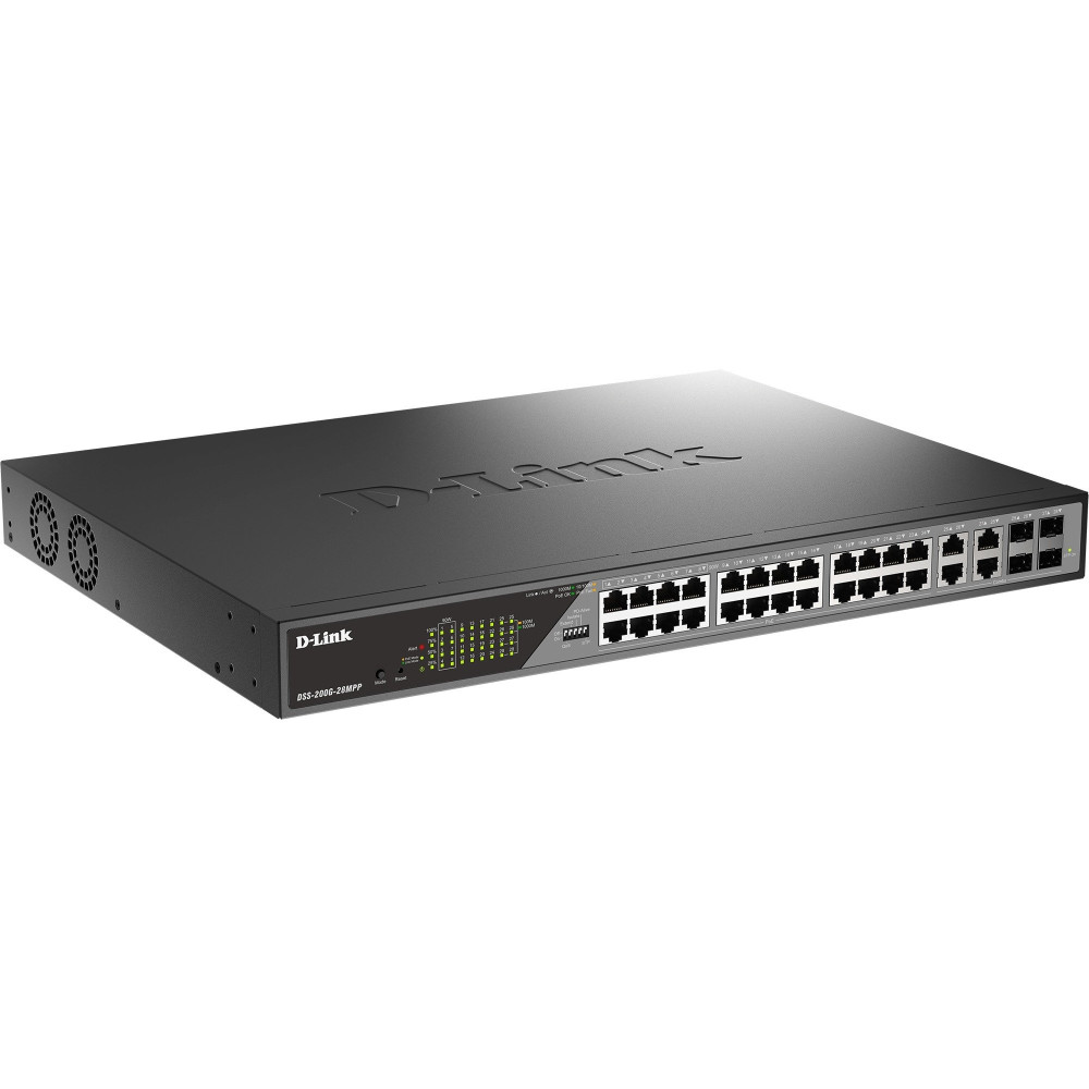 D-Link DSS-200G-28MPP switch di rete Gestito L2 Gigabit Ethernet (10/100/1000) Supporto Power over Ethernet (PoE) 1U Grigio, Int