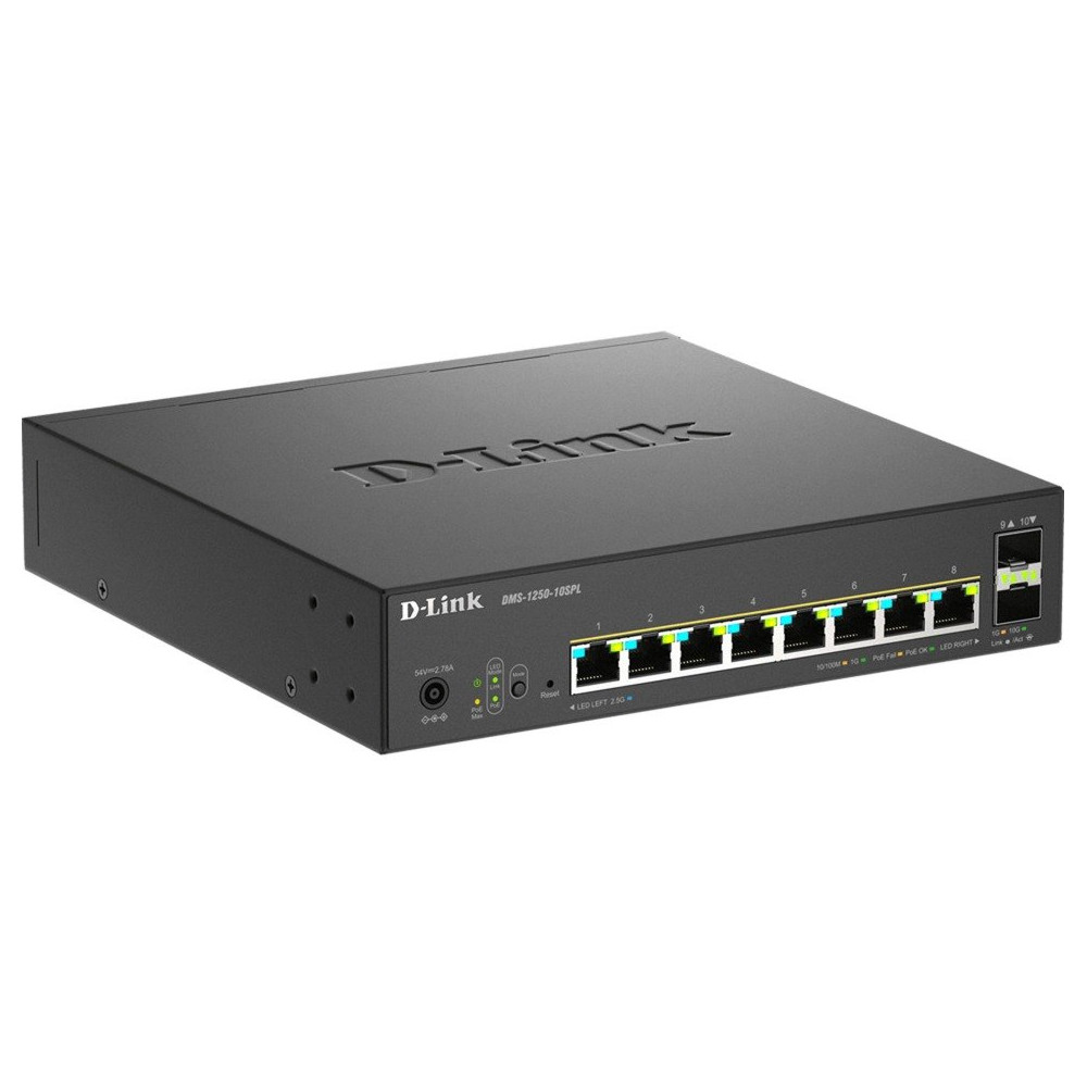 D-Link 10-Port Multi-Gigabit Smart Managed PoE Gestito, Interruttore