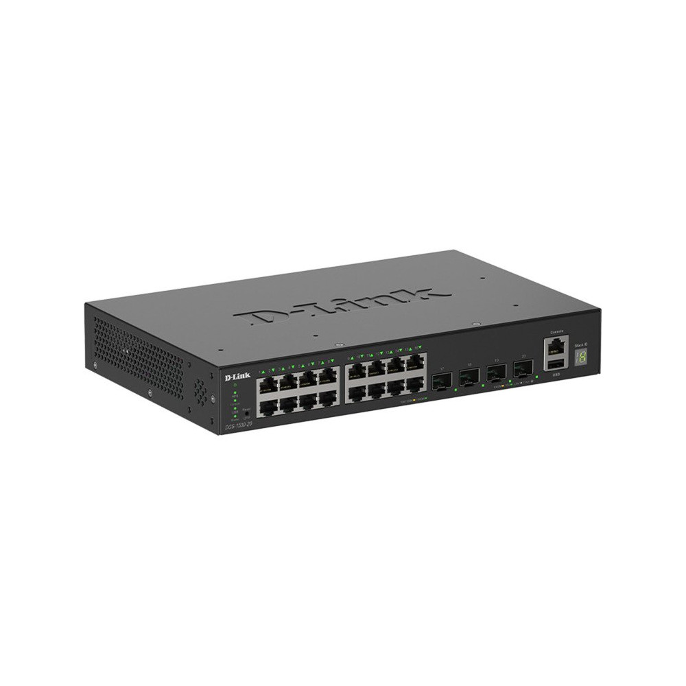 D-Link DGS-1530-20/E switch di rete Gestito L2 Gigabit Ethernet (10/100/1000) Nero, Interruttore