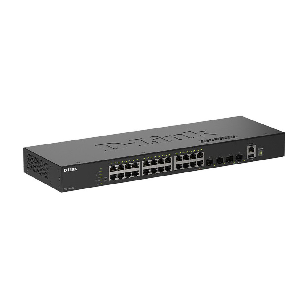 D-Link DGS-1530-28/E switch di rete Gestito L2 Gigabit Ethernet (10/100/1000) Nero, Interruttore