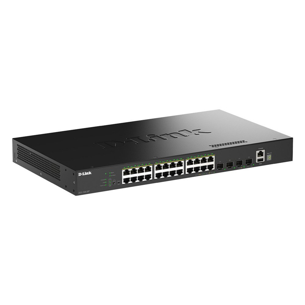 D-Link DGS-1530-28P/E switch di rete Gestito L2 Gigabit Ethernet (10/100/1000) Supporto Power over Ethernet (PoE) Nero, Interrut