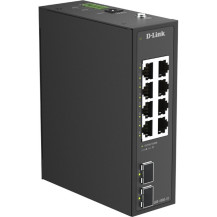D-Link DIS-100G-10 switch di rete Non gestito L2 Gigabit Ethernet (10/100/1000) DIN rail Nero, Interruttore