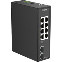 D-Link DIS-100G-10 switch di rete Non gestito L2 Gigabit Ethernet (10/100/1000) DIN rail Nero, Interruttore