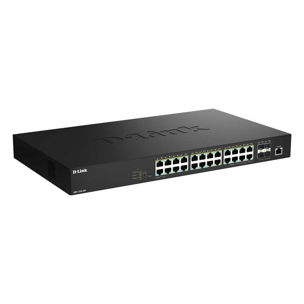 D-Link DMS-1250-28P/E switch di rete Gestito L2 2.5G Ethernet (100/1000/2500) Supporto Power over Ethernet (PoE) Nero, Interrutt