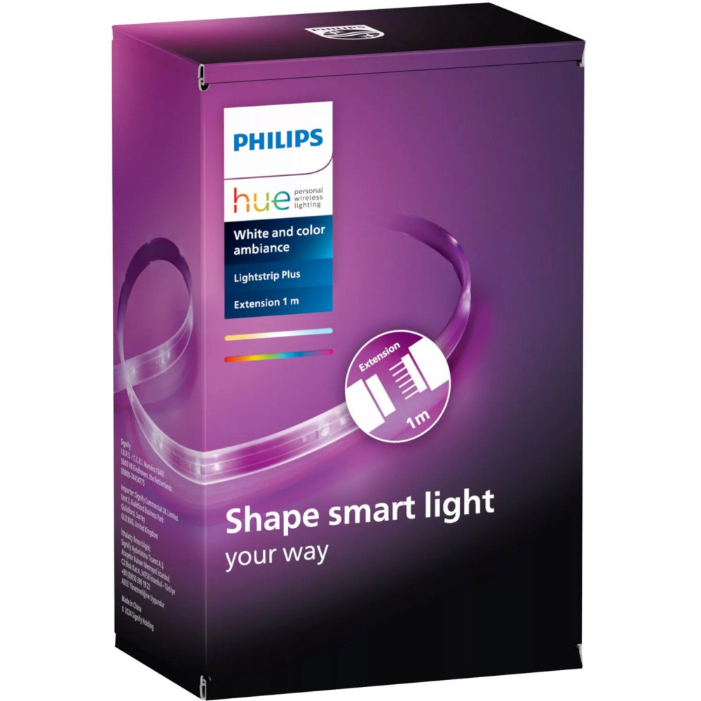 Philips Hue White & Color Ambiance Lightstrip Plus prolunga V4 1 metro, Striscia LED