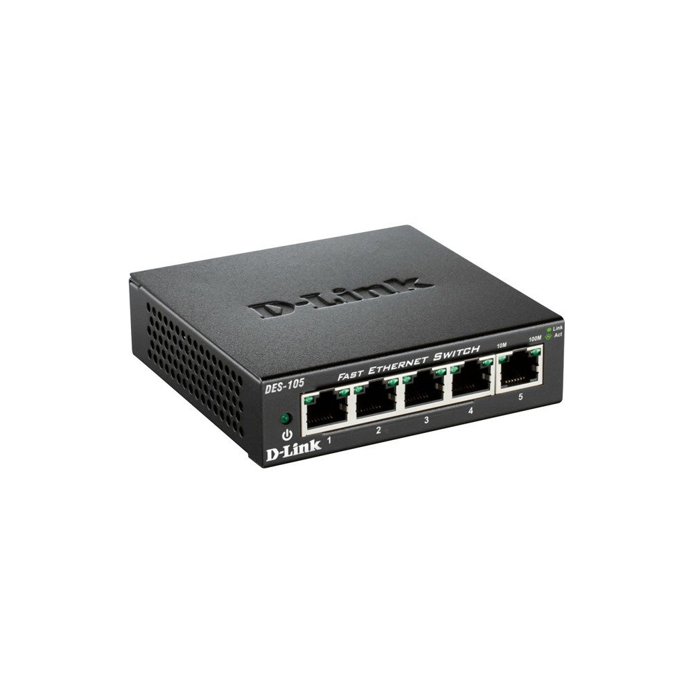 D-Link DES-105 Non gestito L2 Nero, Interruttore