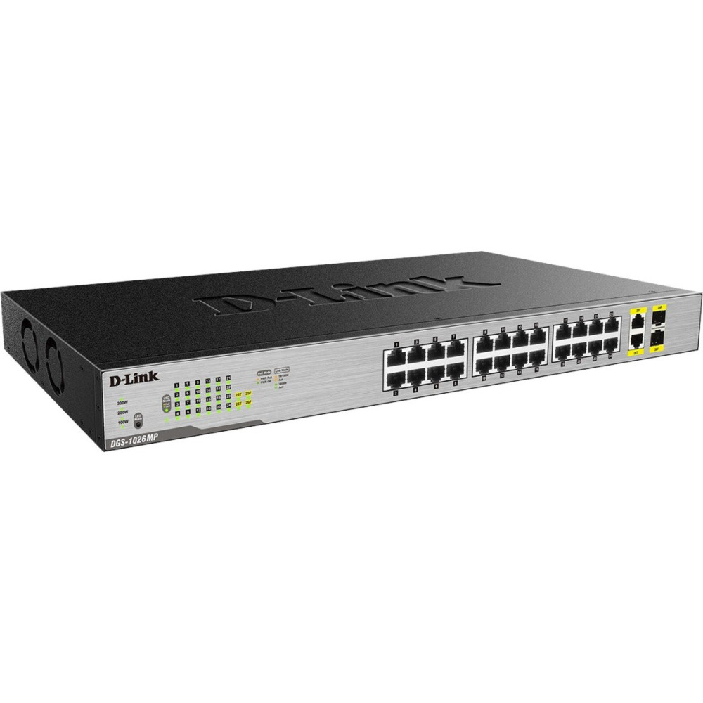 D-Link DGS-1026MP switch di rete Non gestito Gigabit Ethernet (10/100/1000) Supporto Power over Ethernet (PoE) Nero, Grigio, Int