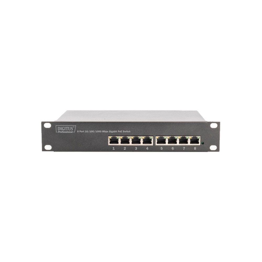 Digitus Switch Gigabit Ethernet PoE 8 porte 10'', Interruttore
