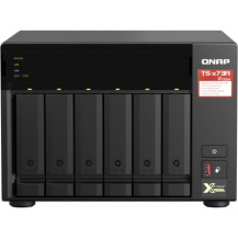 QNAP TS-673A NAS Tower Ryzen Embedded V1500B 8 GB DDR4 0 TB QNAP Turbo System Nero