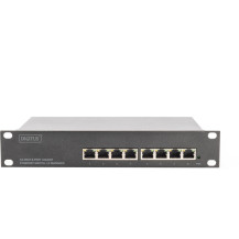Digitus Switch Gigabit Ethernet PoE+ da 8 porte a 10 pollici, gestito L2+, Interruttore