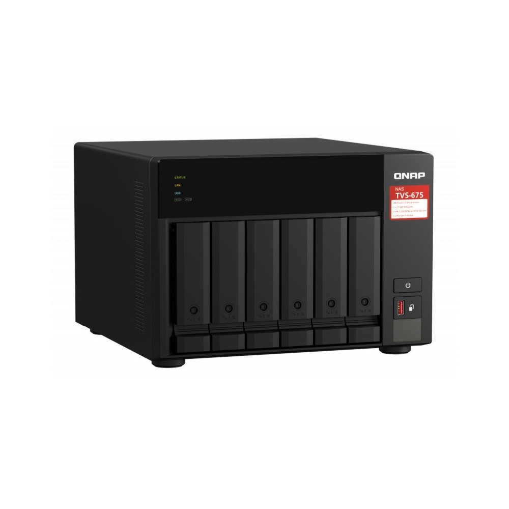 QNAP TVS-675 NAS Tower ZhaoXin KaiXian KX-6000 KX-U6580 8 GB DDR4 0 TB QuTS hero Nero