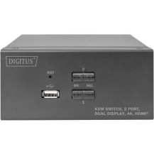 Digitus Switch KVM, 2 porte, schermo doppio, 4K, HDMI®