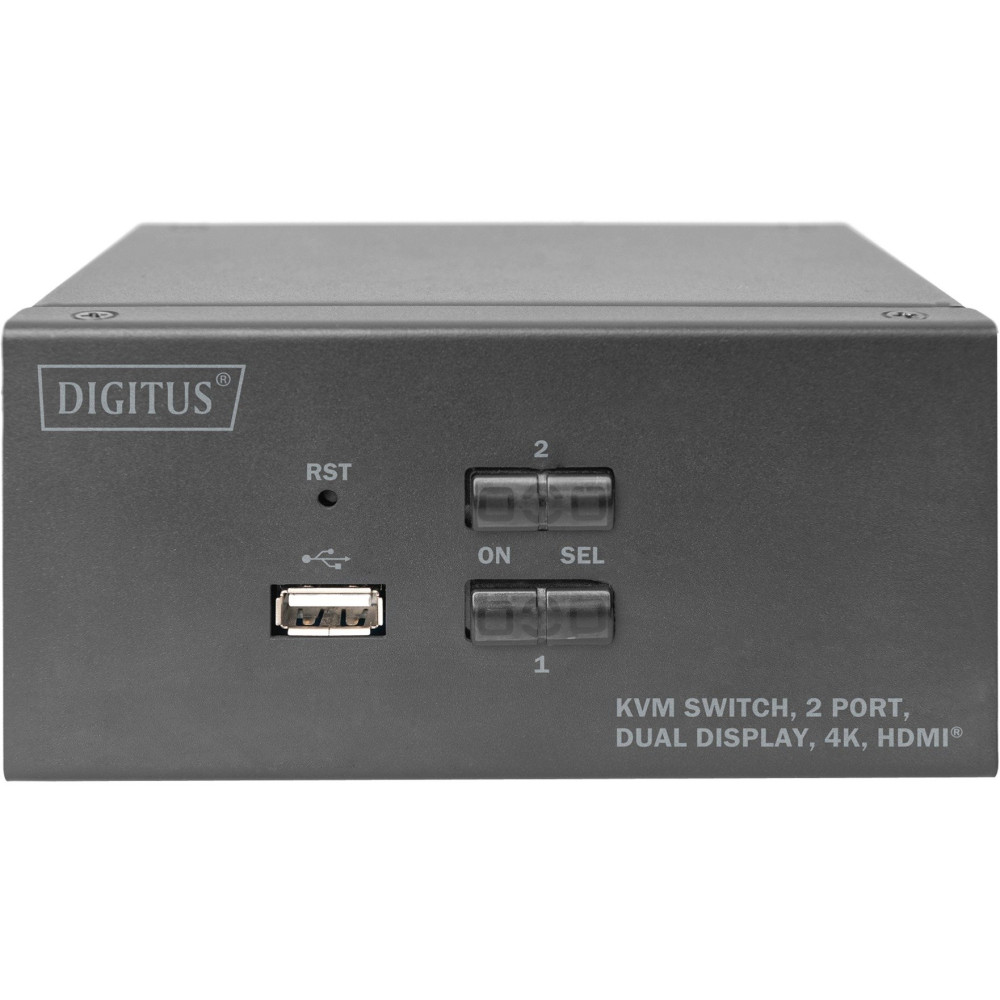 Digitus Switch KVM, 2 porte, schermo doppio, 4K, HDMI®