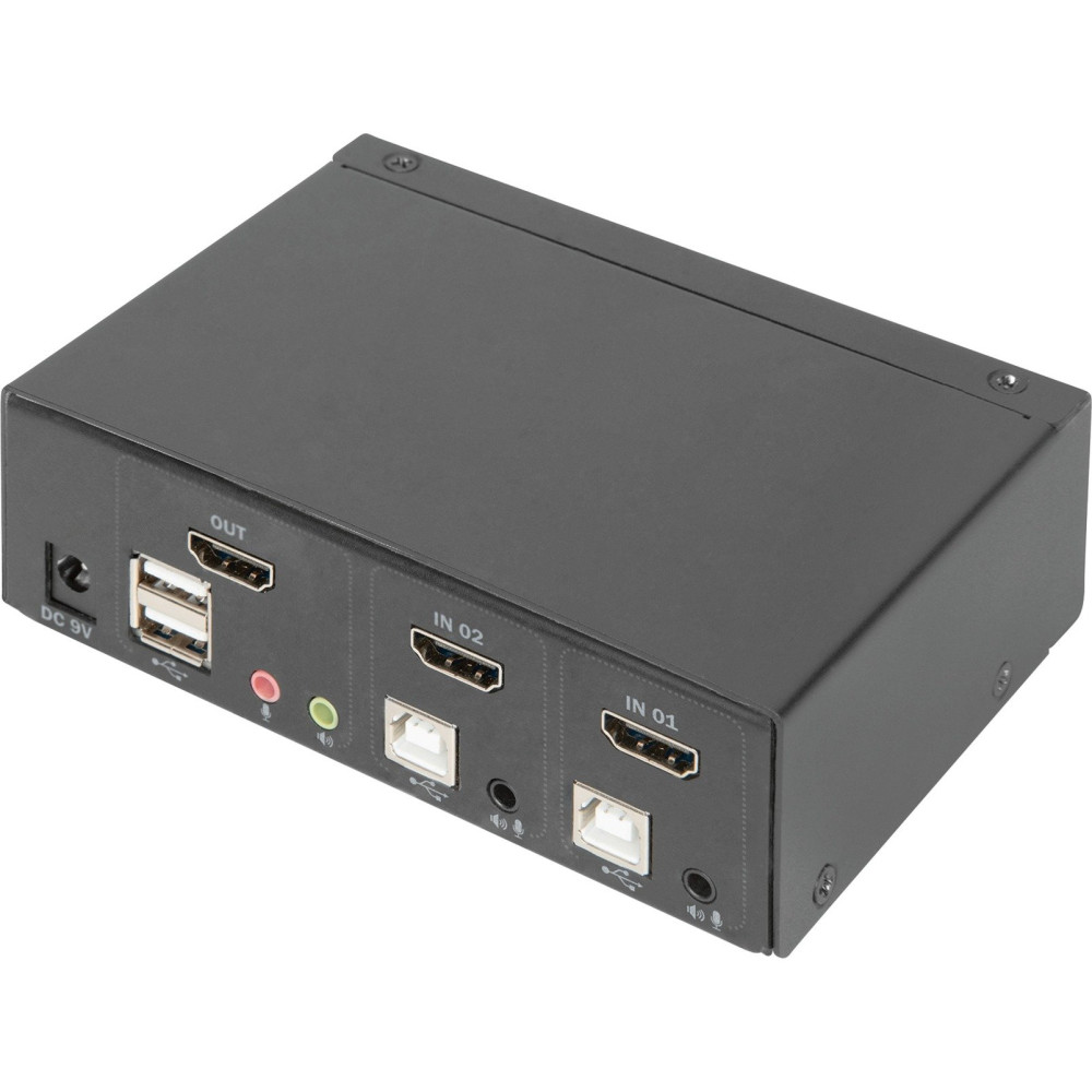 Digitus Switch KVM, 2 porte, schermo singolo 4K, HDMI®