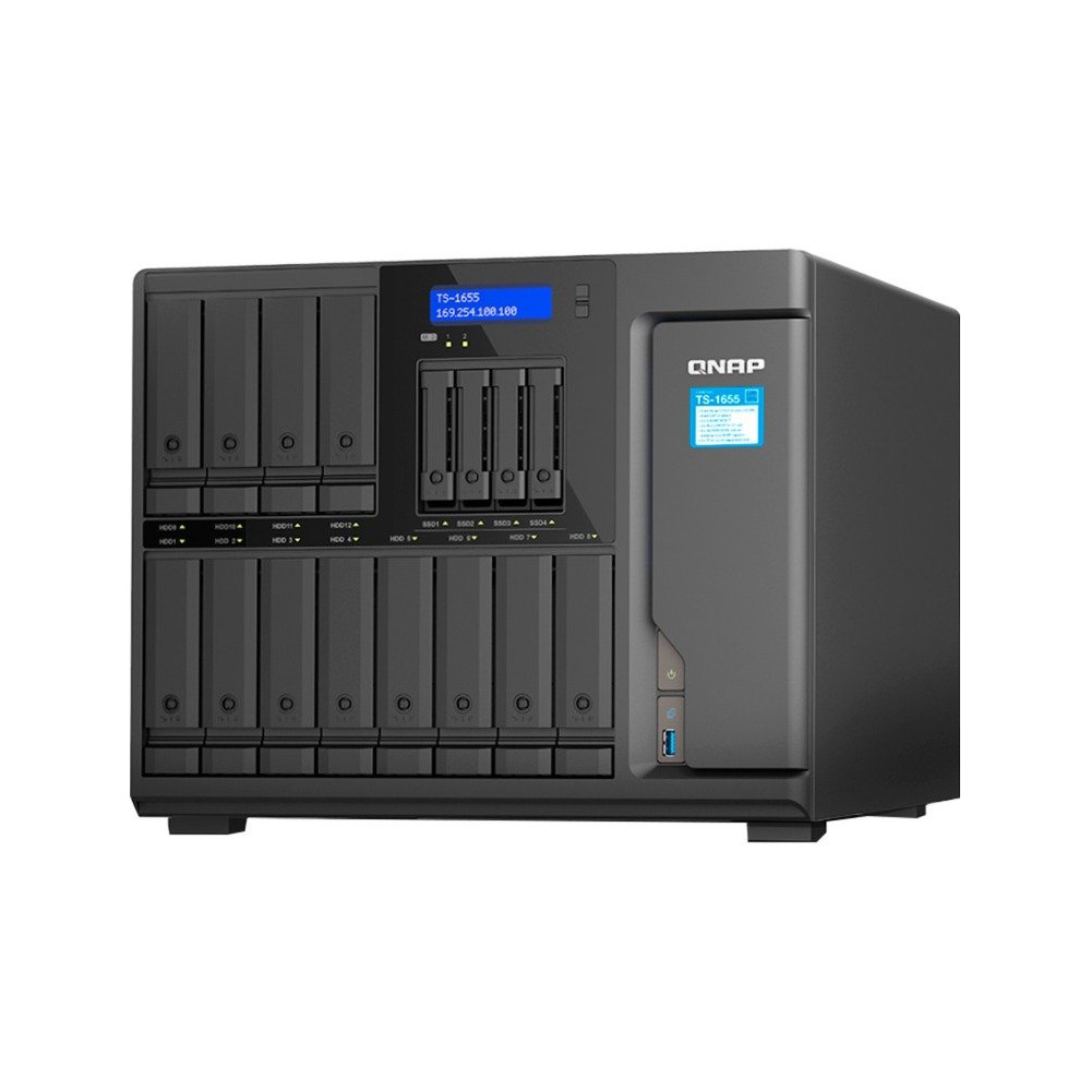 QNAP TS-1655 NAS Tower Intel Atom® C5125 8 GB DDR4 0 TB QNAP Turbo System Nero