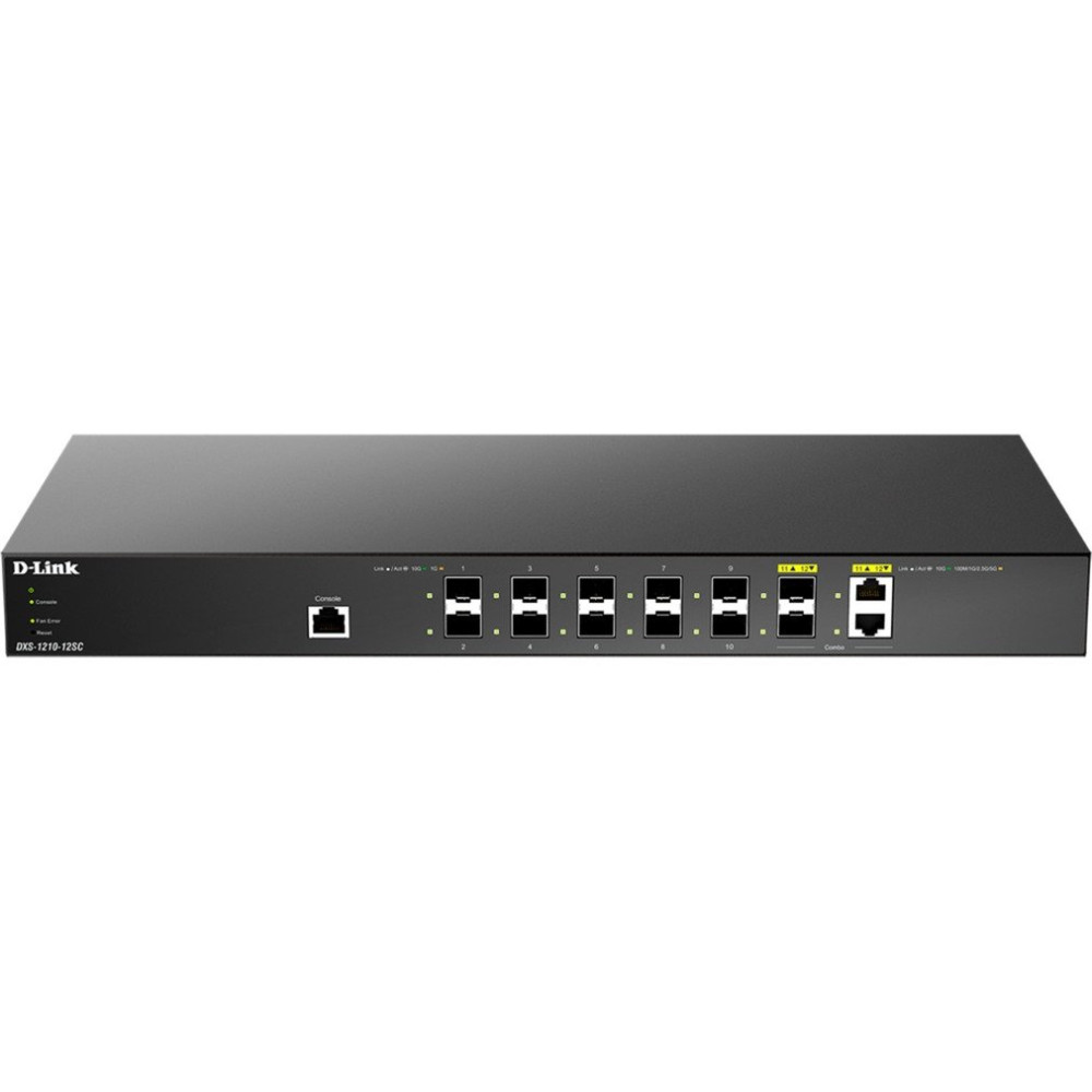 D-Link DXS-1210-12SC/E switch di rete Gestito L2 10G Ethernet (100/1000/10000) 1U Nero, Argento, Interruttore