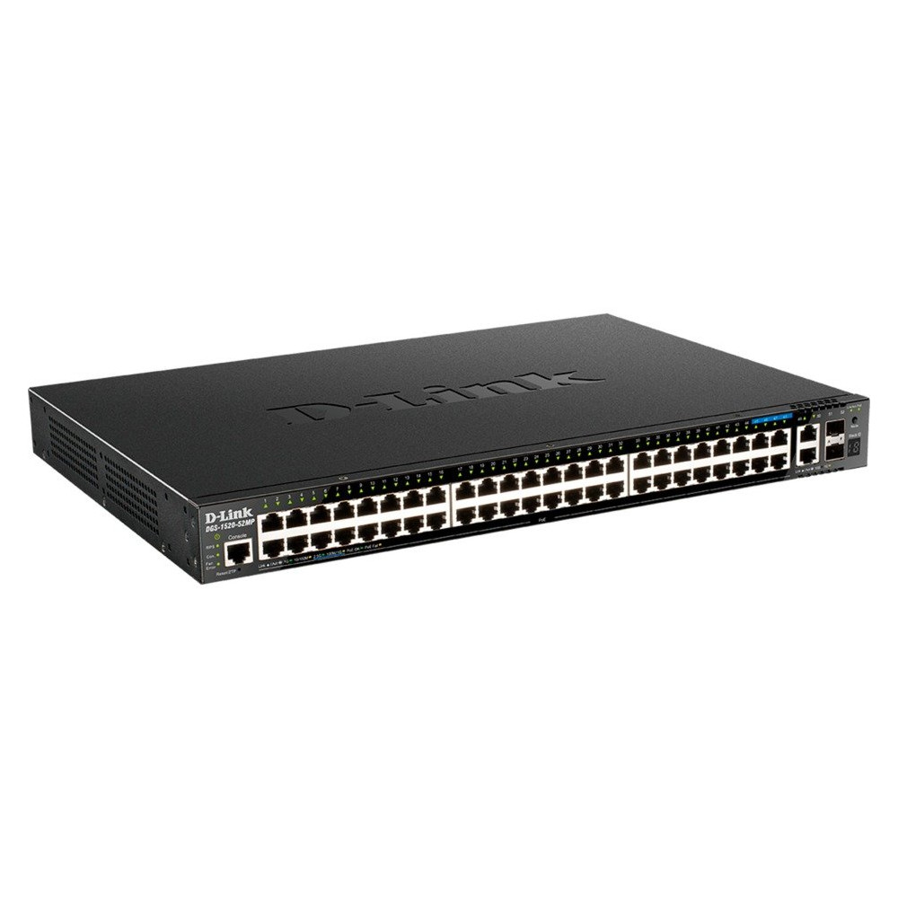 D-Link DGS-1520-52MP Gestito L3 Gigabit Ethernet (10/100/1000) Supporto Power over Ethernet (PoE) 1U Nero, Interruttore