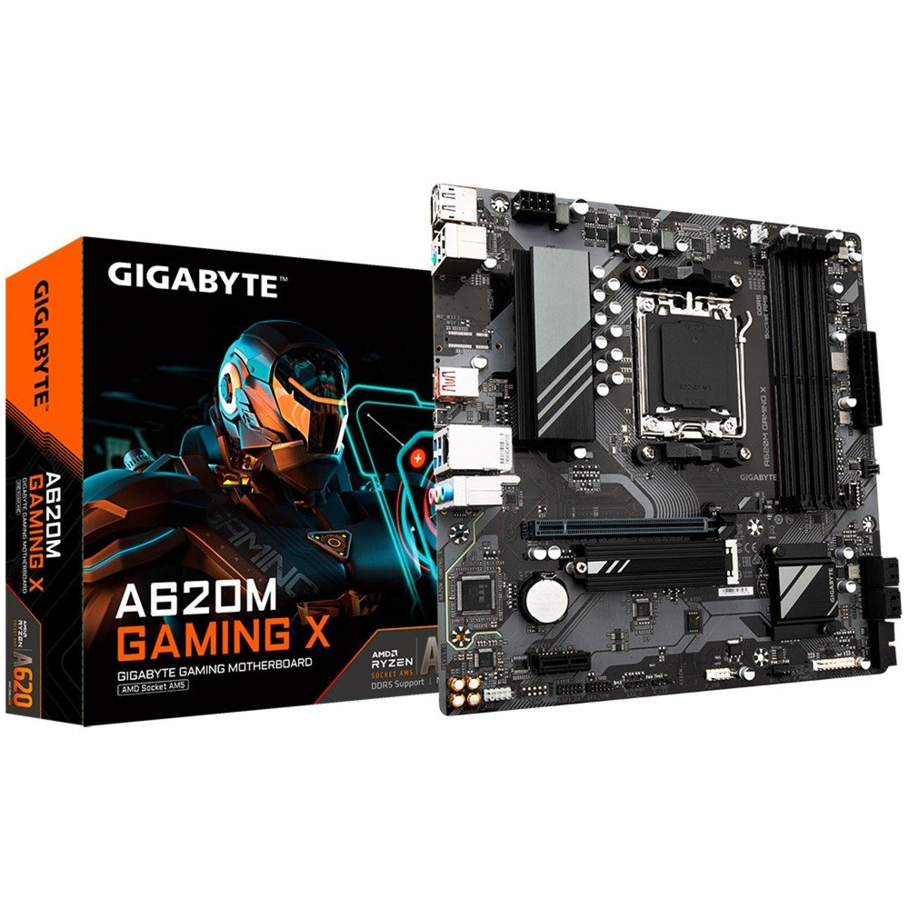 GIGABYTE A620M GAMING X Scheda Madre - Supporta CPU AMD Ryzen 8000, 8+2+1 Fasi VRM Digitale, fino a 8000MHz DDR5 (OC), 1xPCIe 4.