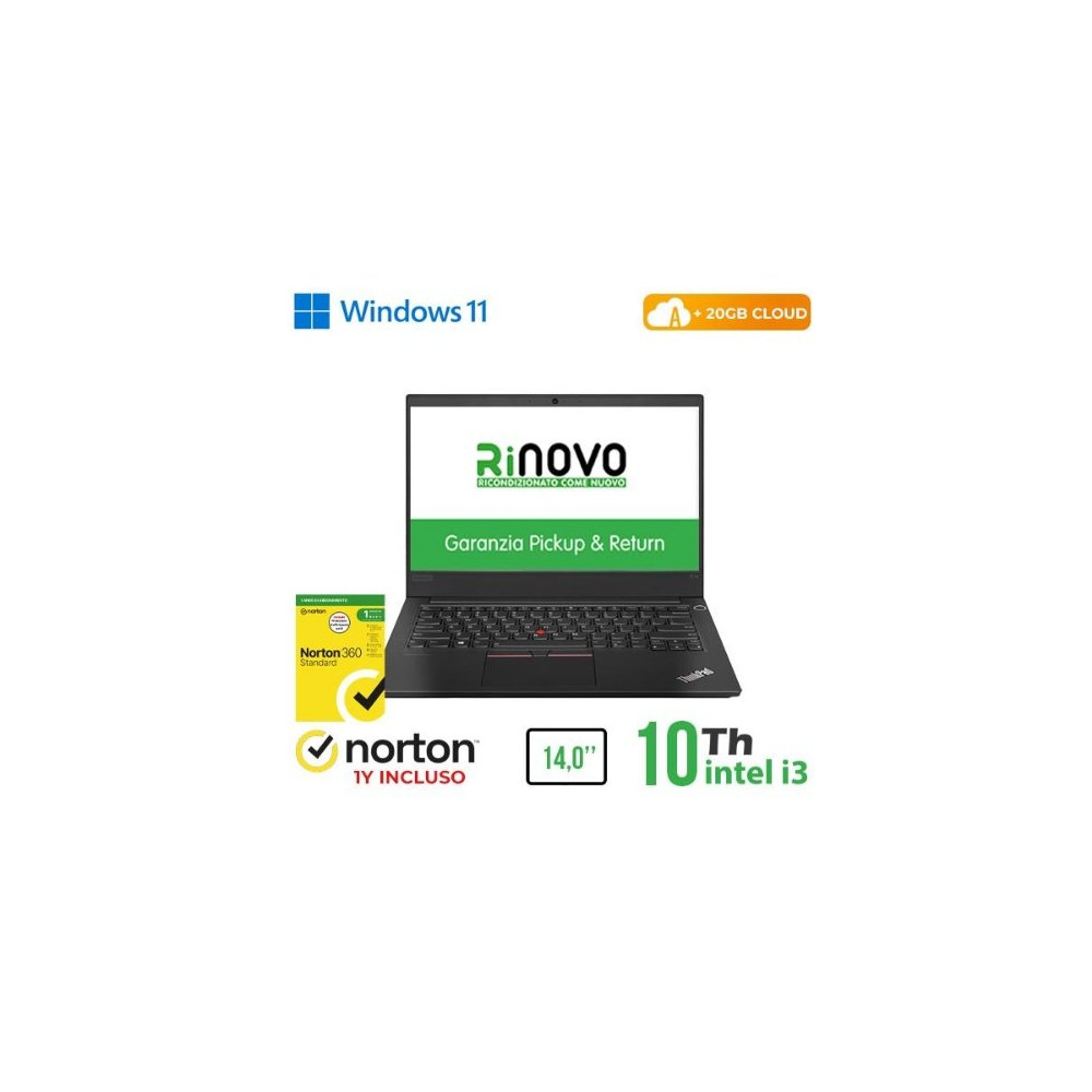 NB LENOVO RINOVO REFURBISHED ThinkPad E14 RN82422311 14" i3-10x00 8GB SSD 256GB W11P CLOUD 20GB + NORTON RN82422311 LENOVO REFUR