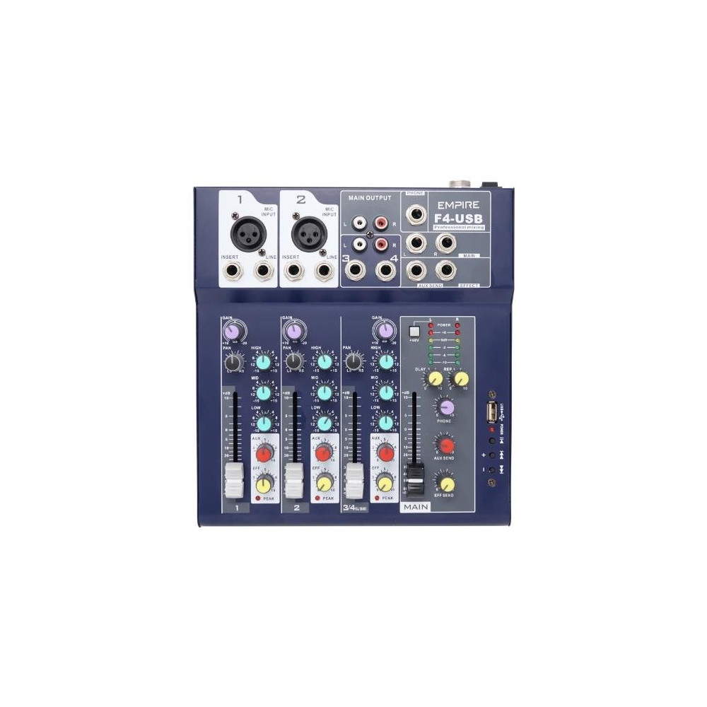 MIXER F7 USB EMPIRE-Mixer a 7 Canali con ingresso USB EMSP.F7USB EMPIRE