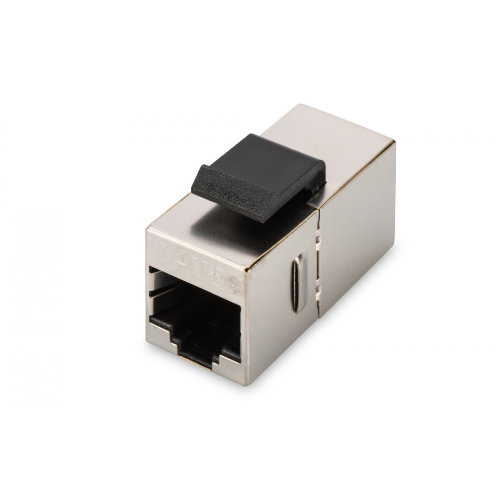 ADATTATORE DIGITUS KEYSTORE JACK SCHERMATO X COLLEGARE 2 CAVI RETE CAT.5E 2connett 8POLI RJ45 CON GANCI PER PANNELLI/PRESE MURO 