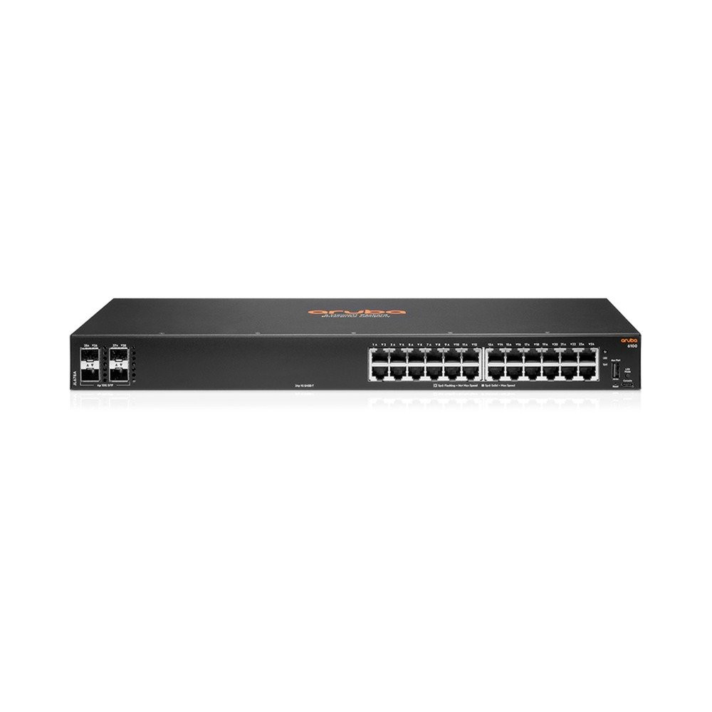 SWITCH HPE JL678A ARUBA 6100 24 PORTE 10/100/1000 + 4X 1GB/10GB SFP+ GAR A VITA JL678A HPE