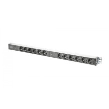 MULTIPRESA IN ALLUMINIO CON 12 PRESE SU 2 CIRCUITI PER ARMADI RACK DN95405 DIGITUS
