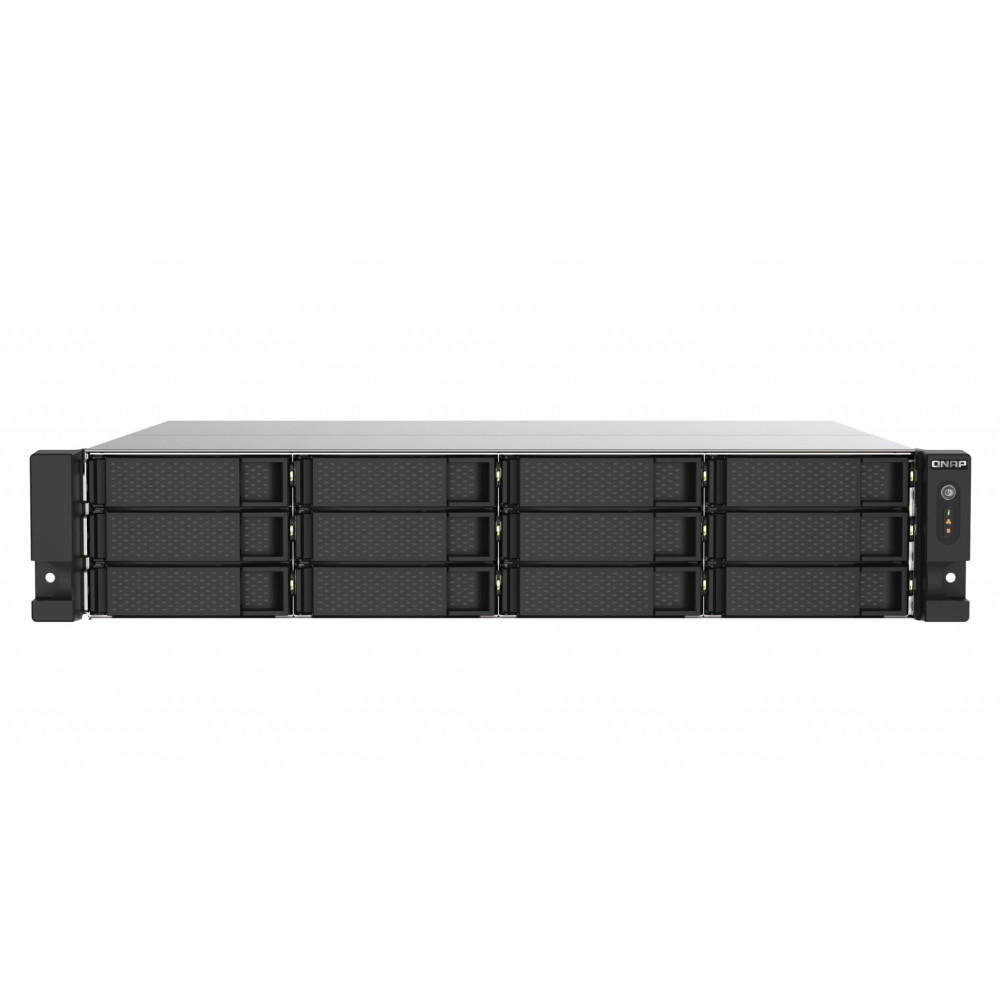 NAS RACK 2U QNAP TS-1273AU-RP-8G 12HD 3,5"/2,5" NOHDD 2P 2.5 GBE 2USB-C 2USB-A 8GB DDR4 4C AMD Ryzen V1000 V1500B 2x300w TS-1273