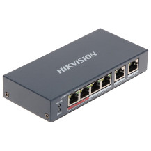 SWITCH HIKVISION L2, Unmanaged, 4 10/100M RJ45 PoE ports, 2 10/100M RJ45 uplink port, 802.3af/at, PoE power budget 35W DS-3E0106