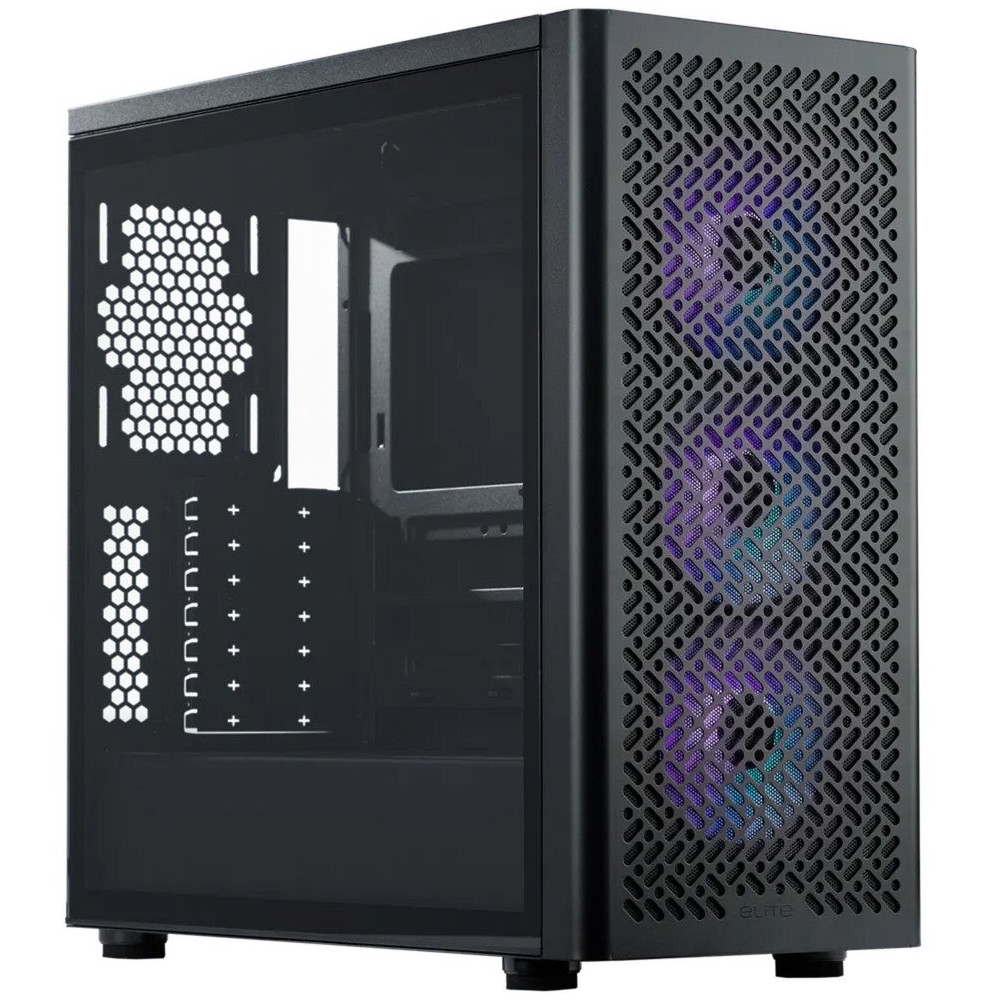 CASE COOLER MASTER MIDI TOWER "ELITE 502", ITX/MATX/ATX USB-C, 2X3.5",2*2,5", Fan12cm ARGB- No Alim., BK - E502-KGNN-S00 E502-KG