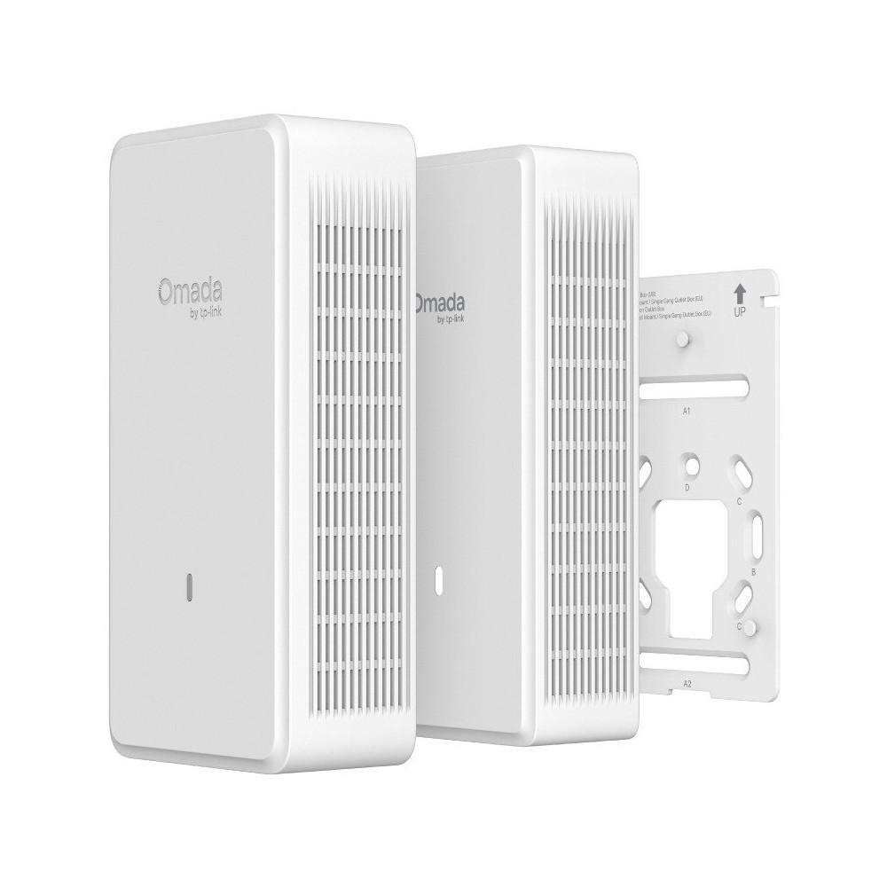 ACCESS POINT WIRELESS TP-LINK OMADA EAP775-Wall BE9300 Wi-Fi 7 Wall-Plate Tri-Band 3x1G 1x2.5G ,802.3BT/AT POE, MU-MIMO EAP775-W