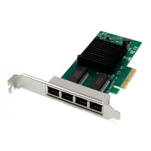 DIGITUS Scheda di rete Gigabit Ethernet a 4 porte, RJ45, PCI Express, Intel I350 - DN10114 DN10114 DIGITUS