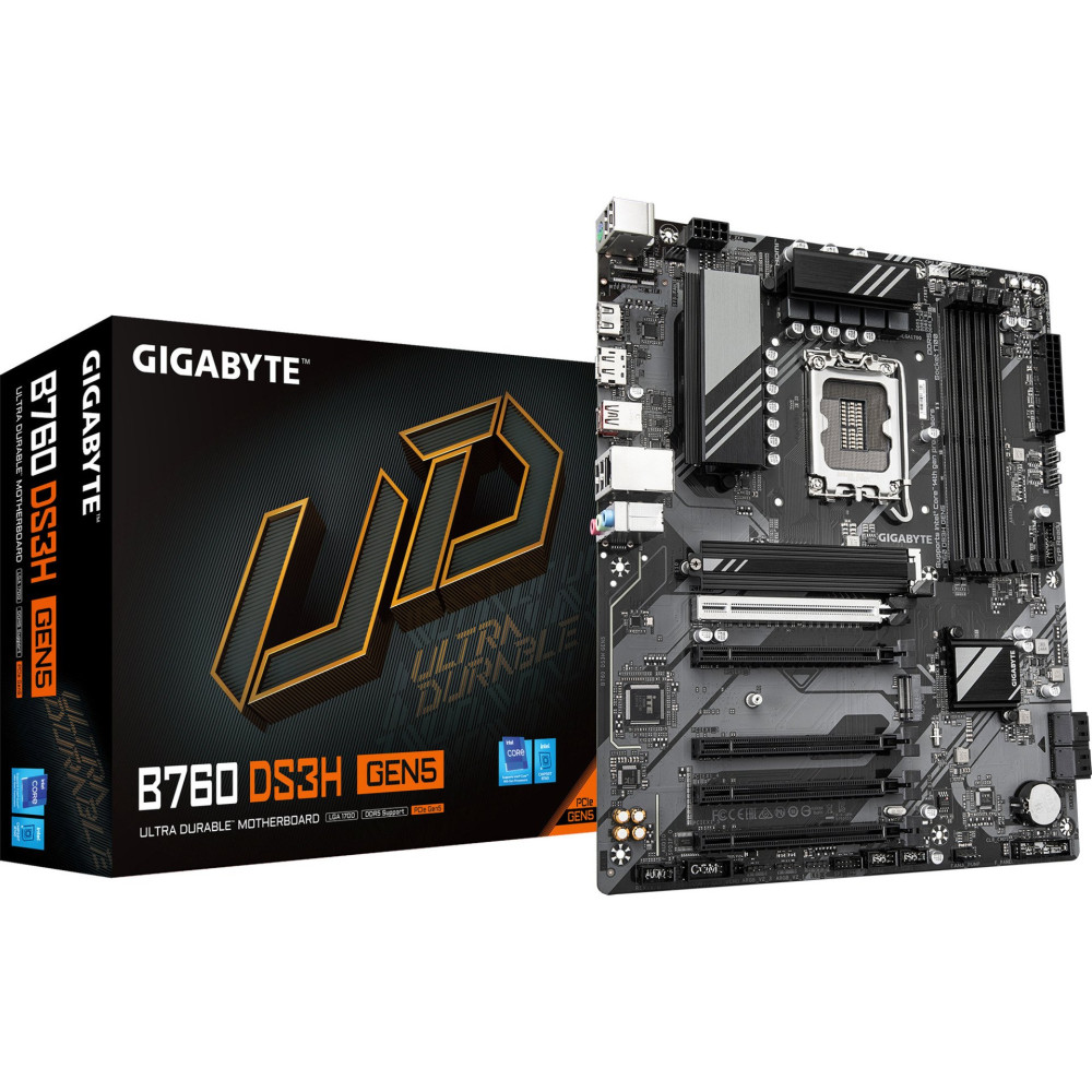 Gigabyte B760 DS3H GEN5 - Scheda madre - ATX - Sockel LGA1700 - Chipset B760 - USB-C 3.2 Gen 2x2, USB-C 3.2 Gen 1, USB 3.2 Gen 2