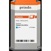 compatibile con Canon CLI-531c ciano (6119C001)  Prindo Classic ciano Cartuccia d'inchiostro