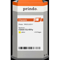 compatibile con Canon CLI-531y giallo (6121C001)  Prindo Classic giallo Cartuccia d'inchiostro